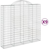 vidaXL Gabionen mit Hochbogen 9 Stk. 200x50x180/200cm...