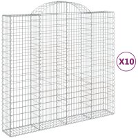 vidaXL Gabionen mit Hochbogen 10Stk. 200x50x180/200cm...