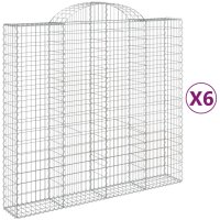 vidaXL Gabionen mit Hochbogen 6 Stk. 200x50x180/200cm Verzinktes Eisen