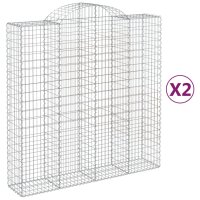 vidaXL Gabionen mit Hochbogen 2 Stk. 200x50x200/220cm...