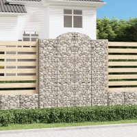 vidaXL Gabionen mit Hochbogen 9 Stk. 200x50x220/240cm...