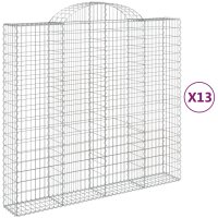 vidaXL Gabionen mit Hochbogen 13Stk. 200x50x180/200cm...