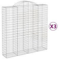 vidaXL Gabionen mit Hochbogen 3 Stk. 200x50x200/220cm...