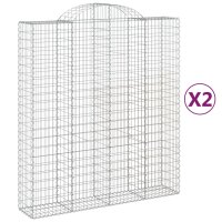 vidaXL Gabionen mit Hochbogen 2 Stk. 200x50x220/240cm...