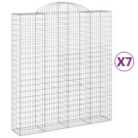 vidaXL Gabionen mit Hochbogen 7 Stk. 200x50x220/240cm...