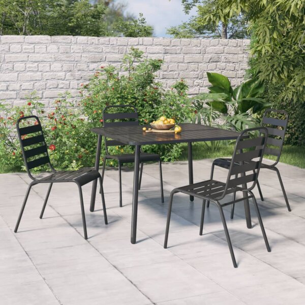 vidaXL Gartentisch Anthrazit 100x100x71 cm Stahl