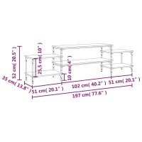 vidaXL TV-Schrank Braun Eichen-Optik 197x35x52 cm Holzwerkstoff