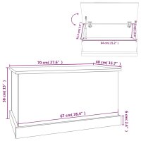 vidaXL Truhe Wei&szlig; 70x40x38 cm Holzwerkstoff