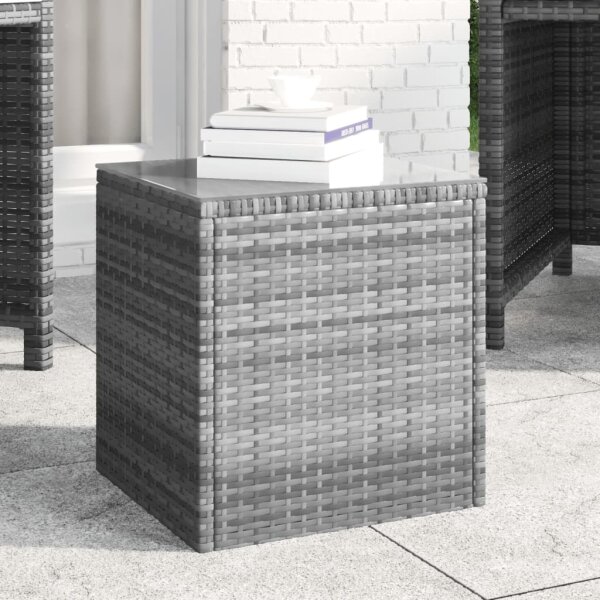 vidaXL Beistelltisch Grau 40x37x40,5 cm Poly Rattan