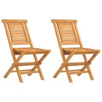 vidaXL Gartenst&uuml;hle 2 Stk. Klappbar 47x63x90 cm Massivholz Teak