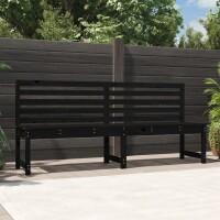 vidaXL Gartenbank Schwarz 201,5 cm Massivholz Kiefer