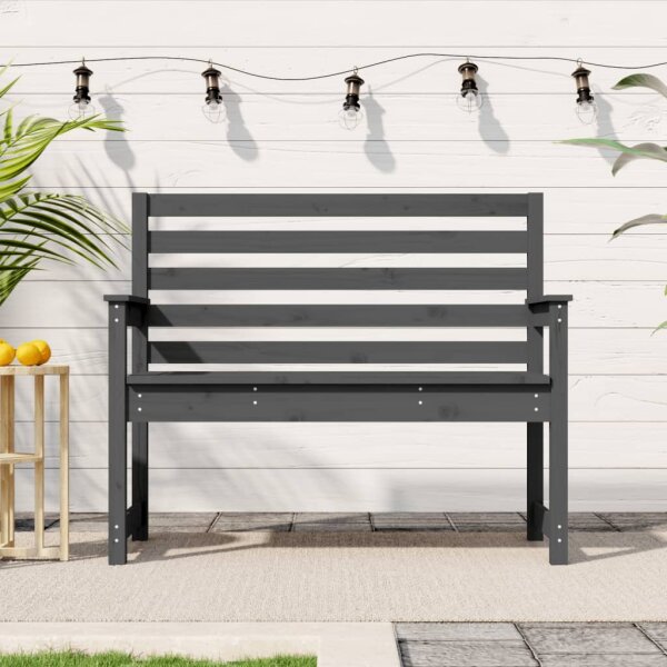 vidaXL Gartenbank Grau 109x48x91,5 cm Massivholz Kiefer