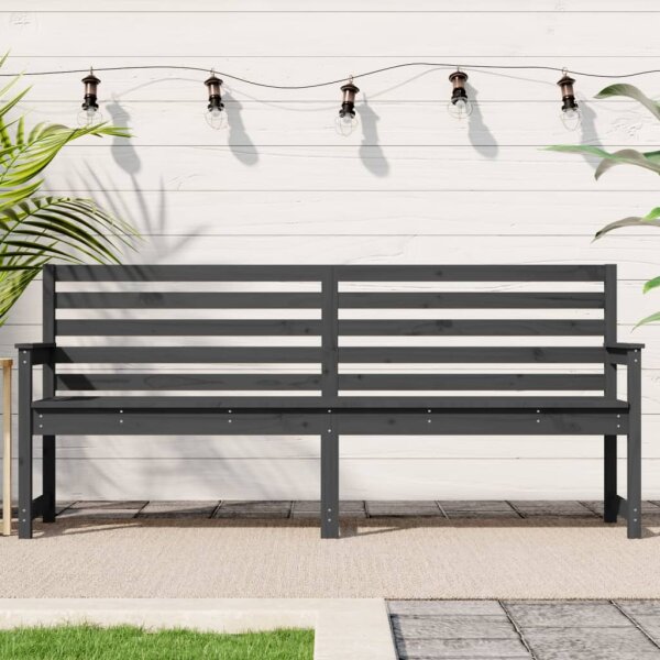 vidaXL Gartenbank Grau 203,5x48x91,5 cm Massivholz Kiefer