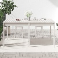 vidaXL Gartentisch Wei&szlig; 159,5x82,5x76 cm Massivholz Kiefer