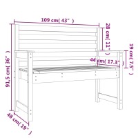 vidaXL Gartenbank 109x48x91,5 cm Massivholz Douglasie