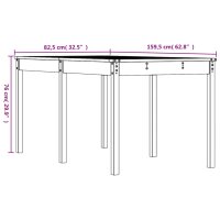 vidaXL Gartentisch Honigbraun 159,5x82,5x76 cm Massivholz Kiefer