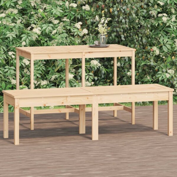 vidaXL Gartenbank 2-Sitzer 159,5x44x45 cm Massivholz Kiefer