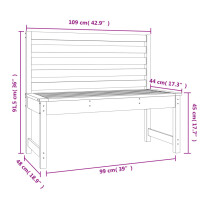 vidaXL Gartenbank Wei&szlig; 109 cm Massivholz Kiefer