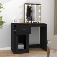 vidaXL Schminktisch mit LED Schwarz 90x50x132,5 cm Holzwerkstoff