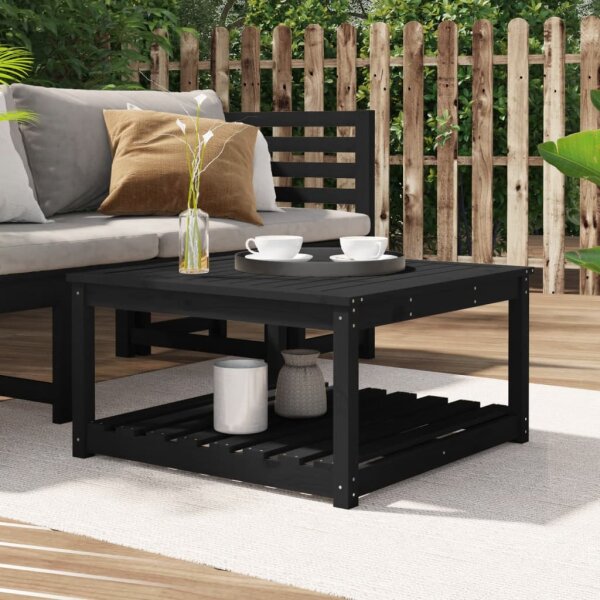 vidaXL Gartentisch Schwarz 82,5x82,5x45 cm Massivholz Kiefer