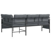 vidaXL Garten-Ecksofa Anthrazit Stahl und Textilene