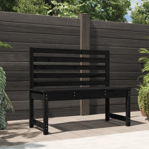 vidaXL Gartenbank Schwarz 109 cm Massivholz Kiefer