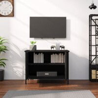 vidaXL TV-Schrank mit T&uuml;ren Schwarz 60x35x45 cm Holzwerkstoff