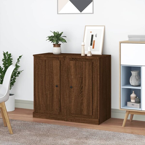 vidaXL Sideboards 2 Stk. Braun Eichen-Optik 37,5x35,5x67,5 cm