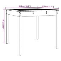 vidaXL Gartentisch Grau 82,5x82,5x76 cm Massivholz Kiefer