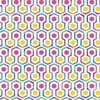 Good Vibes Tapete Hexagon Pattern Rosa und Gelb