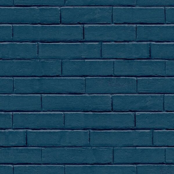 Good Vibes Tapete Brick Wall Blau