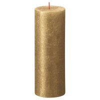 Bolsius Rustikale Stumpenkerzen Shimmer 4 Stk. 190x68 mm Golden