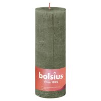 Bolsius Rustikale Stumpenkerzen Shine 4 Stk. 190x68 mm Olivgr&uuml;n