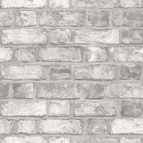 Homestyle Tapete Brick Wall Grau und Cremewei&szlig;