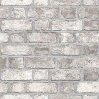 Homestyle Tapete Brick Wall Grau und Cremewei&szlig;