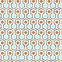 Good Vibes Tapete Hexagon Pattern Gr&uuml;n und Orange