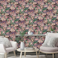 DUTCH WALLCOVERINGS Tapete Blumenmuster Lila