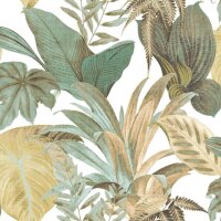 Topchic Tapete Big Leaves Gr&uuml;n und Beige