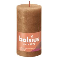 Bolsius Rustikale Stumpenkerzen Shine 4 Stk. 130x68 mm Gew&uuml;rzbraun