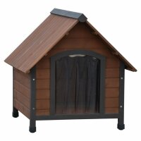 @Pet Hundehütte mit Lamellentür Rustique Braun...