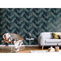 DUTCH WALLCOVERINGS Tapete Palm Petrolblau