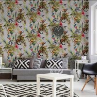 DUTCH WALLCOVERINGS Tapete Lemur-Motiv Silber