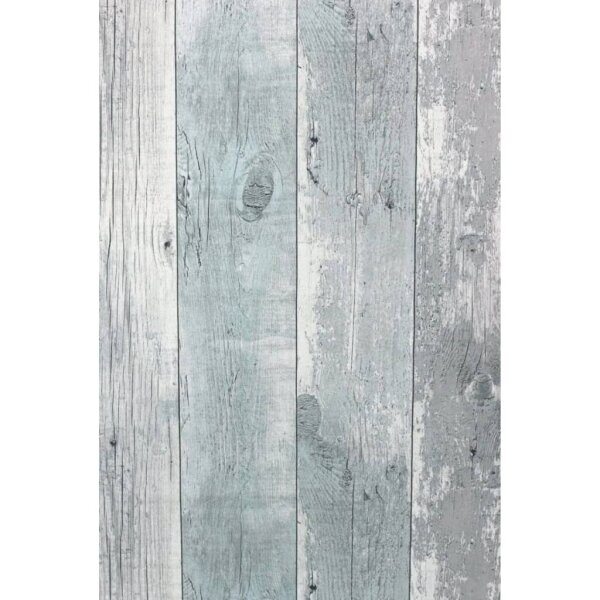 Topchic Tapete Wooden Planks Grau und Blau