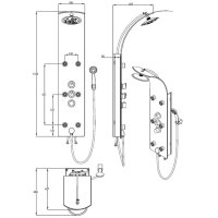 SCH&Uuml;TTE Glas-Duschpaneel mit Thermostat LANZAROTE Schwarz