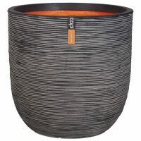 Capi Blumentopf &quot;Nature Rib&quot; Oval 54 x 52 cm Anthrazit