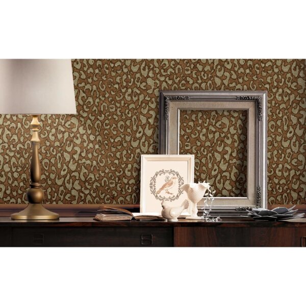 DUTCH WALLCOVERINGS Tapete Leopardenmuster Braun