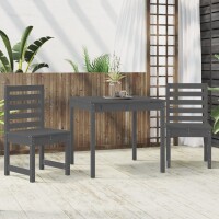 vidaXL 3-tlg. Garten-Bistro-Set Grau Massivholz Kiefer