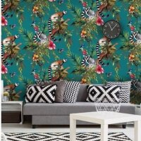 DUTCH WALLCOVERINGS Tapete Lemur-Motiv Grün 12402