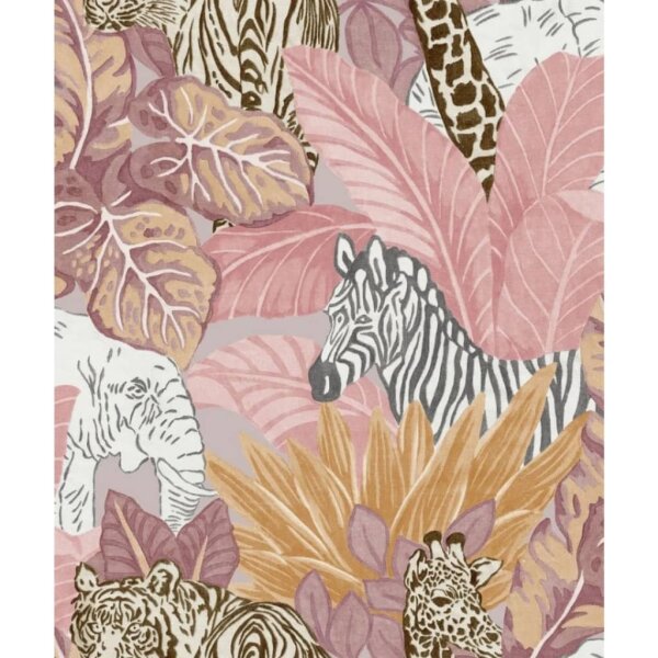 Good Vibes Tapete Jungle Animals Rosa und Orange