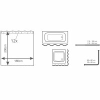 RIDDER Duschvorhang Brilliant 180x200 cm